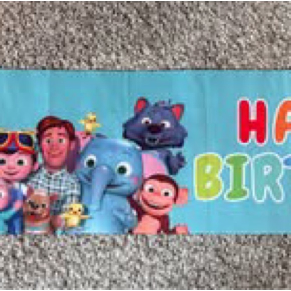 Colorful Cocomelon Happy Birthday Party Banner
